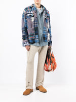 Patchwork Shearling-Lined Shirt Jacket