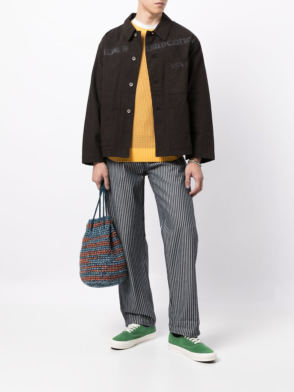 Logo-Print Crinkle-Effect Shirt Jacket