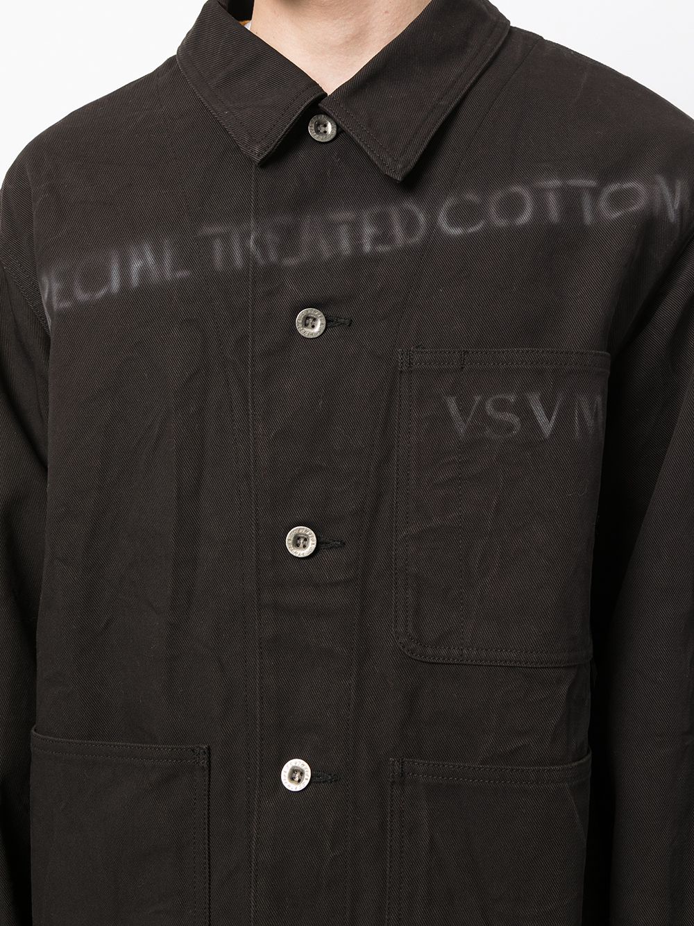 Logo-Print Crinkle-Effect Shirt Jacket