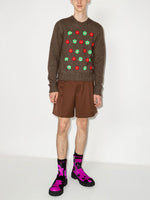 Floral Embroidered Crew Neck Sweater