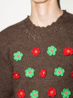 Floral Embroidered Crew Neck Sweater
