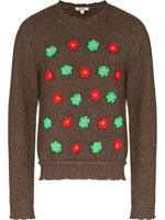 Floral Embroidered Crew Neck Sweater