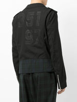 Tartan Check Pattern Biker Jacket