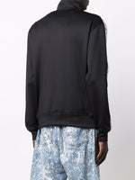 Logo-Striped Zipped Jumper