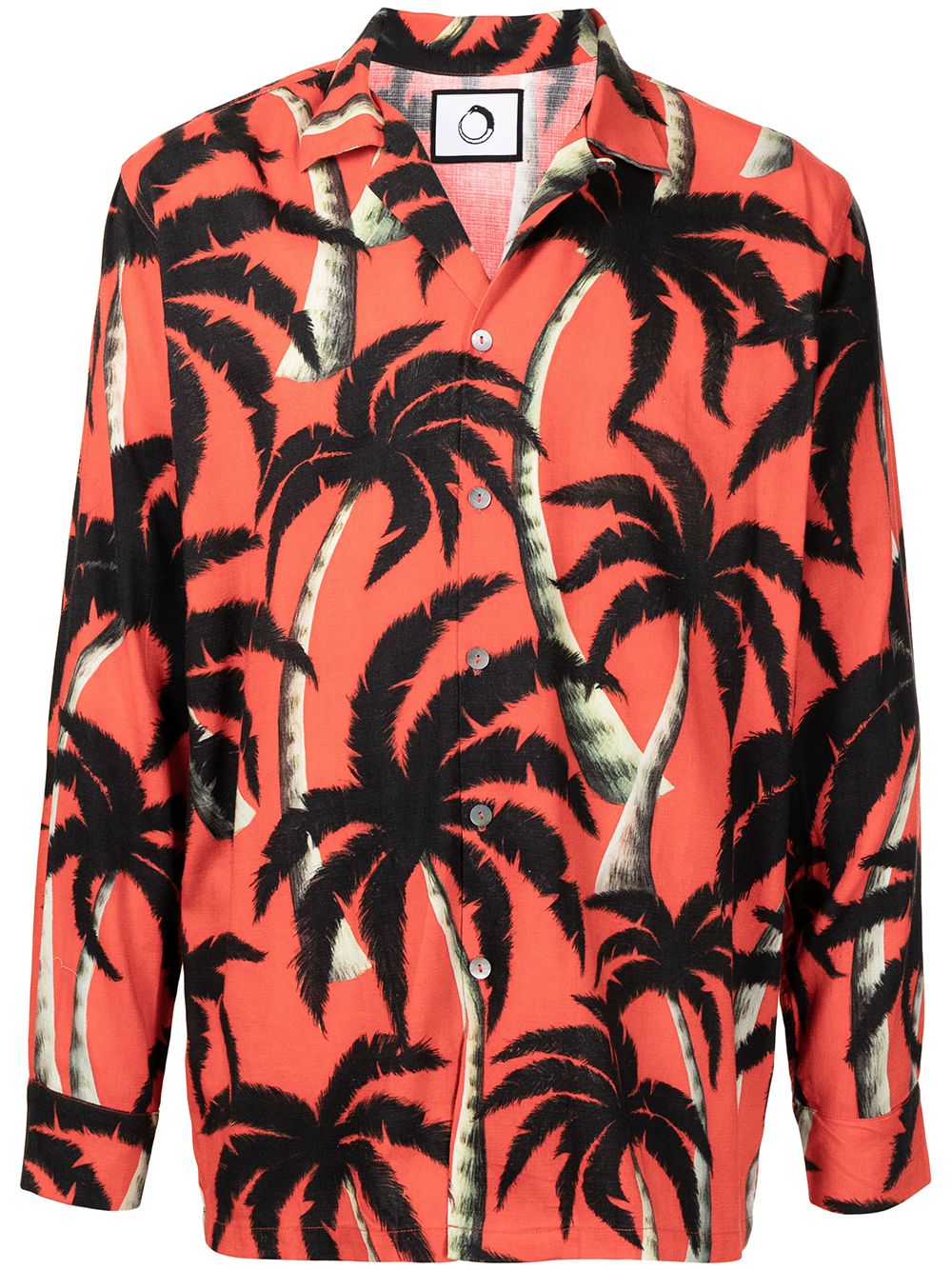 Palm Tree-Print Tencel Shirt