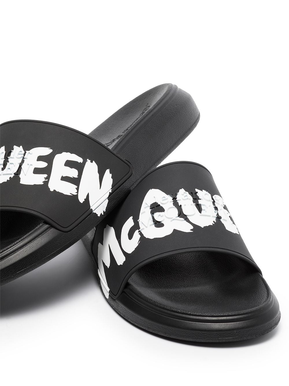 Graffiti-Logo Slip-On Slides