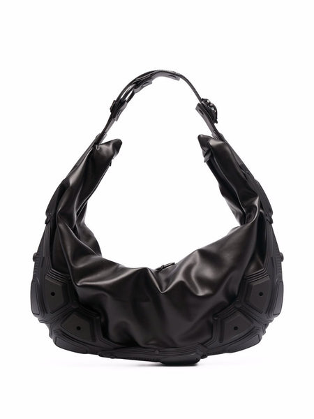 Ruched Zipped Shoulder Bag