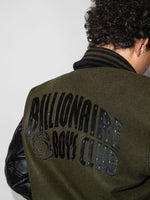 Patch-Detail Button-Up Bomber Jacket