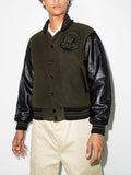 Patch-Detail Button-Up Bomber Jacket