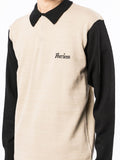 Two-Tone Long-Sleeve Polo Shirt