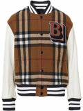 Check-Pattern Bomber Jacket