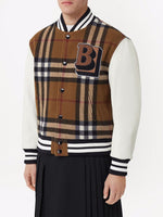 Check-Pattern Bomber Jacket