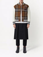 Check-Pattern Bomber Jacket
