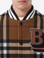 Check-Pattern Bomber Jacket