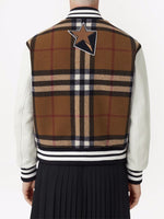 Check-Pattern Bomber Jacket