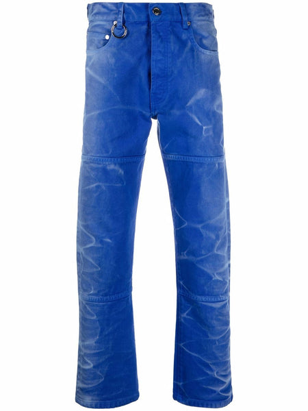 Washed-Effect Straight-Leg Jeans