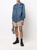 Contrasting-Panel Denim Shirt