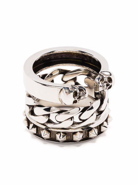 Multi-Band Skull Ring