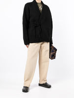 Tie-Fastened Virgin Wool Cardigan