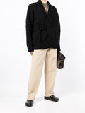 Tie-Fastened Virgin Wool Cardigan