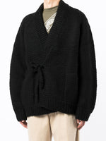 Tie-Fastened Virgin Wool Cardigan