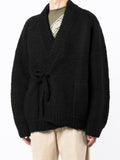Tie-Fastened Virgin Wool Cardigan