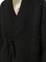 Tie-Fastened Virgin Wool Cardigan