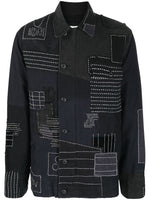 Patchwork-Detail Shirt Jacket
