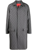 Graphic-Print Single-Breasted Coat