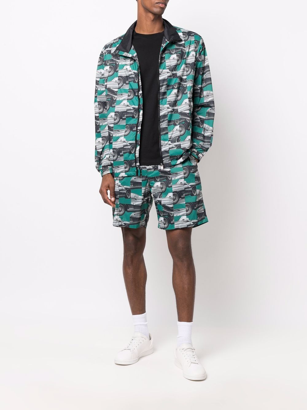 Patchwork Photograph-Print Shorts