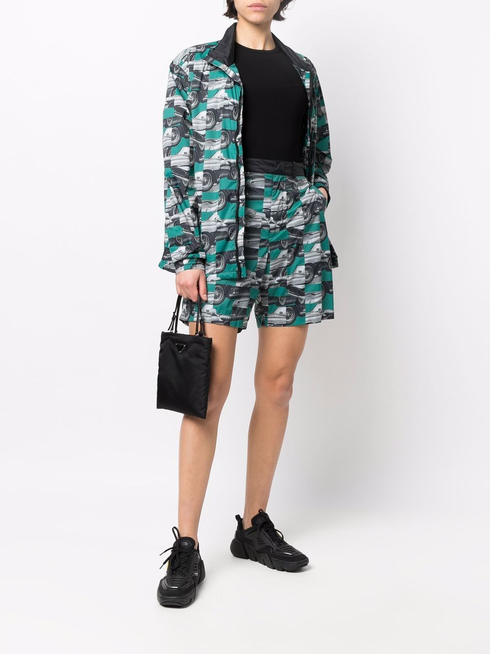 Patchwork Photograph-Print Shorts