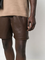 Drawstring-Waist Faux-Leather Shorts