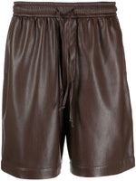 Drawstring-Waist Faux-Leather Shorts