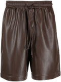Drawstring-Waist Faux-Leather Shorts
