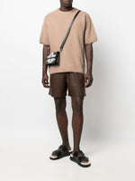 Drawstring-Waist Faux-Leather Shorts