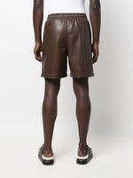 Drawstring-Waist Faux-Leather Shorts