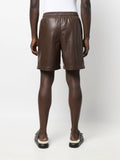 Drawstring-Waist Faux-Leather Shorts