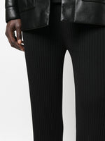 Ribbed-Knit Straight-Leg Trousers