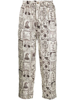 Ornamental Straight-Leg Pants