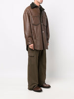 Leather Long-Sleeve Overshirt
