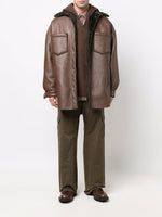 Leather Long-Sleeve Overshirt