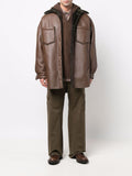 Leather Long-Sleeve Overshirt