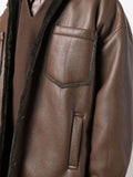 Leather Long-Sleeve Overshirt