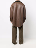 Leather Long-Sleeve Overshirt
