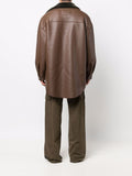 Leather Long-Sleeve Overshirt