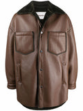 Leather Long-Sleeve Overshirt