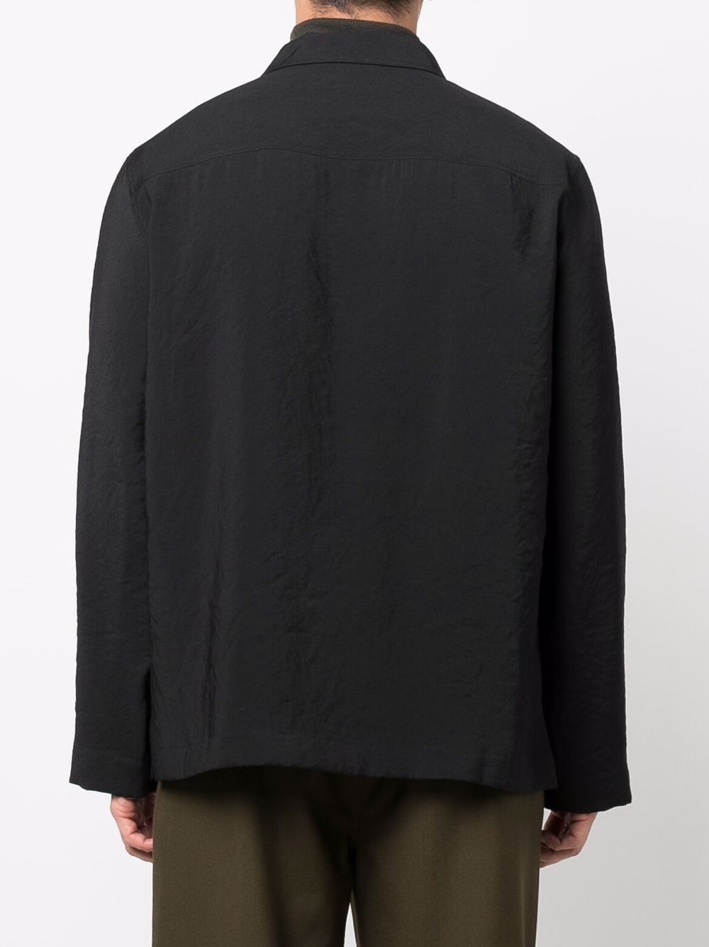 Low V-Neck Long-Sleeved Shirt