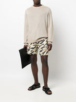 Animal-Print Organic-Cotton Shorts
