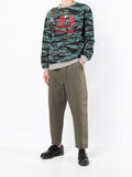 Abstract-Print Logo-Embroidered Sweatshirt