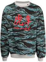 Abstract-Print Logo-Embroidered Sweatshirt